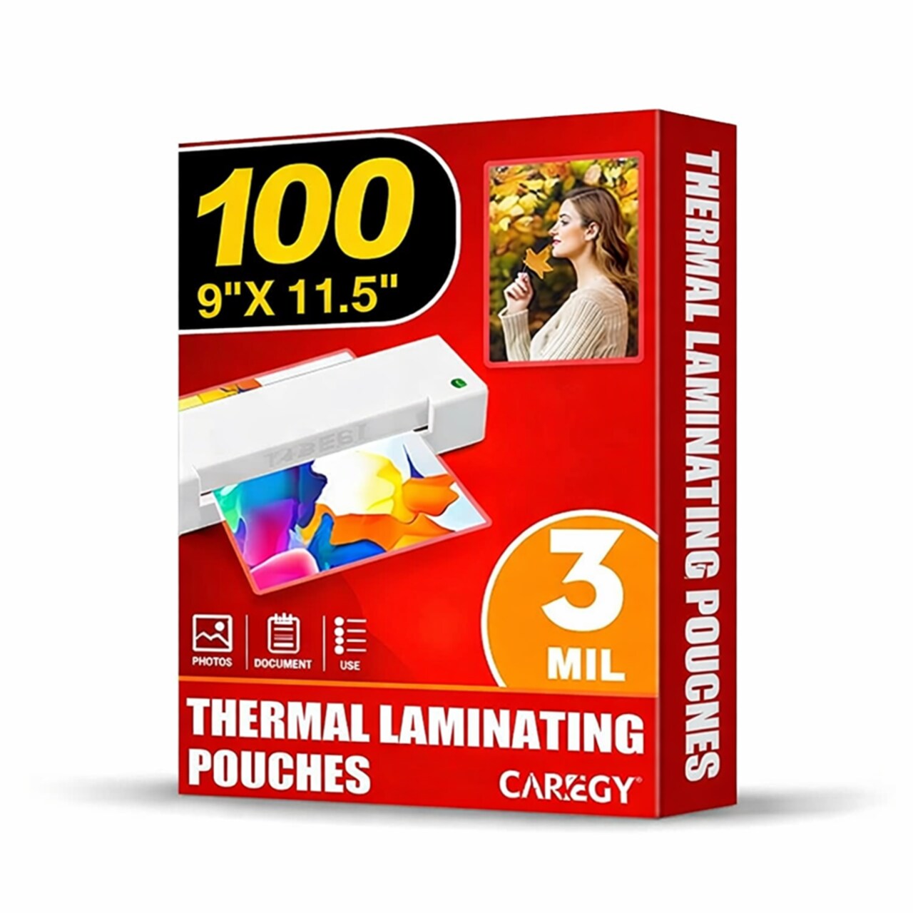 Thermal Laminating Pouches 3 Mil, 9" x 12", 100 Pack – Clear Laminating Sheets for Documents & Crafts